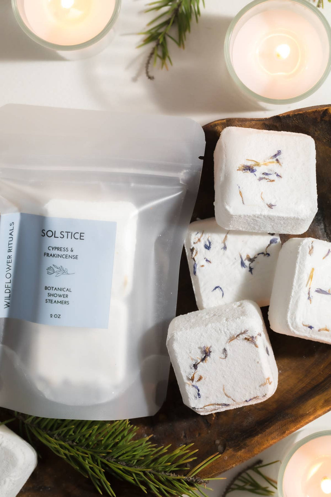 Solstice Botanical Shower Steamers - Cypress Frankincense