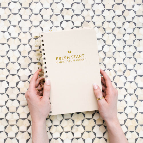 Fresh Start Daily Goal Planner | Natural Spiral | Undated