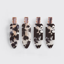 Load image into Gallery viewer, Eco-Friendly Creaseless Clips 4pc Set - Black Terrazzo