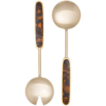 Load image into Gallery viewer, Tortoiseshell Salad Servers Set of 2