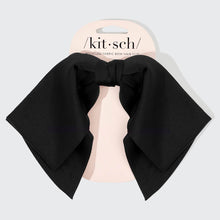 Load image into Gallery viewer, Recycled Fabric Bow Hair Clip 1pc- Black