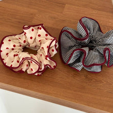Load image into Gallery viewer, Polka Dot Gingham Ruffled Hair Scrunchies MK2BLW6W6HSR218