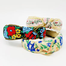 Load image into Gallery viewer, French Floral Embroidered Headband: Red