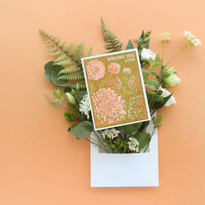 Sending Love (Dahlias) Friendship Card