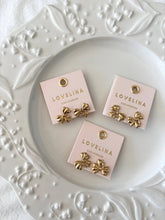 Load image into Gallery viewer, 18k plated Lovely Bow Earrings
