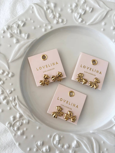 18k plated Lovely Bow Earrings