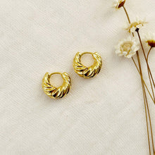 Load image into Gallery viewer, Chunky Gold Twist Hoops