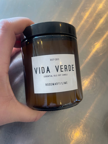 Rosemary/Lime, essential oils, soy candle