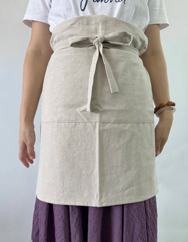 Linen Half Apron with Pockets