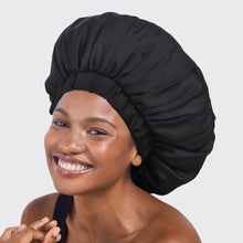 Load image into Gallery viewer, Satin Sleep XL Adjustable Bonnet - Black