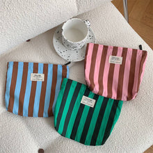 Load image into Gallery viewer, Color Block Striped Large Capacity Make Up Bag MK2BLW6W10BOB714