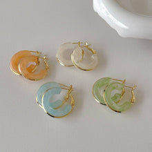 Load image into Gallery viewer, Candy Color Metal Geometics Hoop Earrings MK2ZCEP6W6JER390