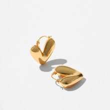 Load image into Gallery viewer, Metal Texture Heart Hoop Earrings MK2ZCEP6W6JER403