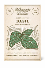 Load image into Gallery viewer, Basil Heirloom Seed Packets, Genovese Sweet Herb