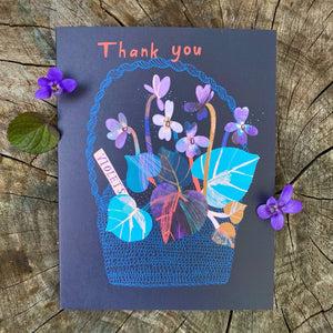 Violets Thank You Card