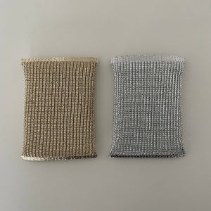 Metallic gold silver rectangle kitchen scouring scrub sponge