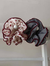Load image into Gallery viewer, Polka Dot Gingham Ruffled Hair Scrunchies MK2BLW6W6HSR218