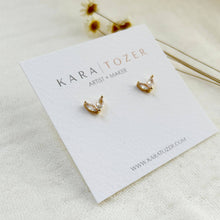 Load image into Gallery viewer, CZ Double Marquise Studs