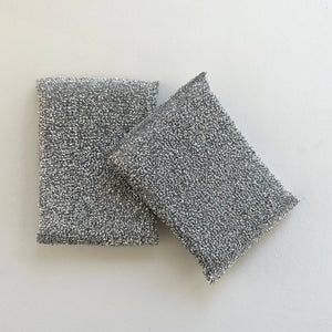 Metallic gold silver rectangle kitchen scouring scrub sponge