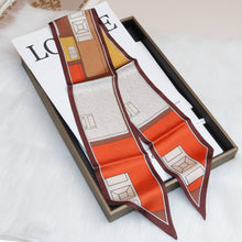 Load image into Gallery viewer, Print Narrow Long Satin Silk-Feel Scarf MK2BLW6W6NSI135
