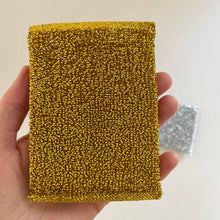 Load image into Gallery viewer, Metallic gold silver rectangle kitchen scouring scrub sponge