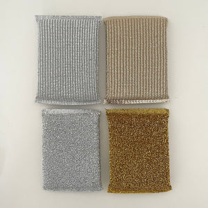 Metallic gold silver rectangle kitchen scouring scrub sponge