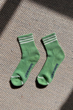 Load image into Gallery viewer, Hunter Green with White Stripes Girlfriend Socks