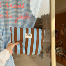 Load image into Gallery viewer, Color Block Striped Large Capacity Make Up Bag MK2BLW6W10BOB714