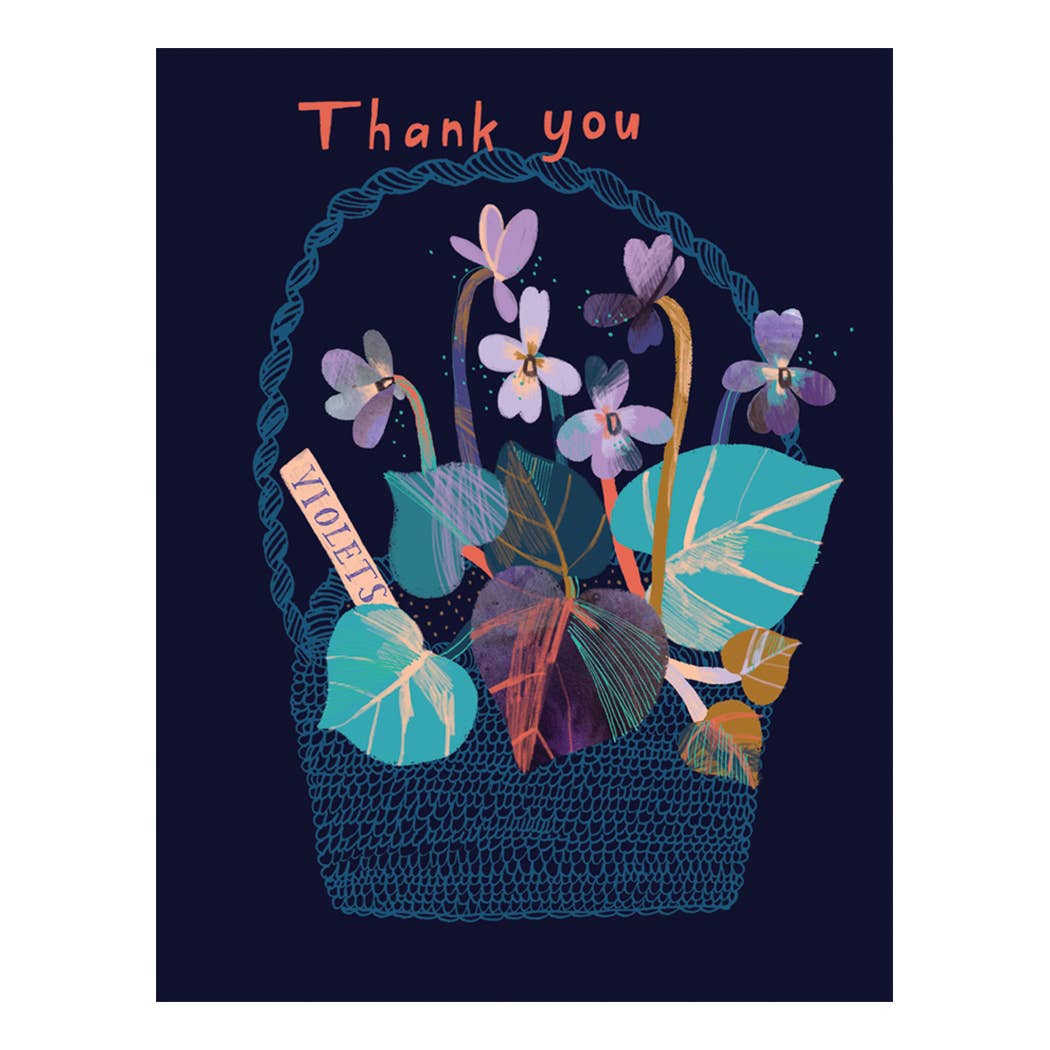 Violets Thank You Card