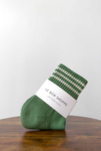 Load image into Gallery viewer, Hunter Green with White Stripes Girlfriend Socks