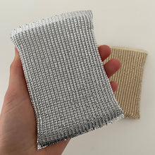 Load image into Gallery viewer, Metallic gold silver rectangle kitchen scouring scrub sponge
