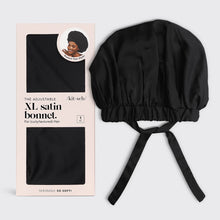 Load image into Gallery viewer, Satin Sleep XL Adjustable Bonnet - Black