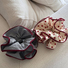 Load image into Gallery viewer, Polka Dot Gingham Ruffled Hair Scrunchies MK2BLW6W6HSR218