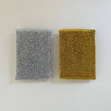 Load image into Gallery viewer, Metallic gold silver rectangle kitchen scouring scrub sponge