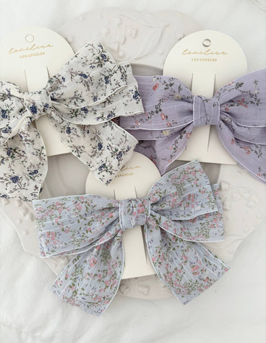 Soft Petal Garden Bow Hair Clip