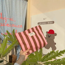 Load image into Gallery viewer, Color Block Striped Large Capacity Make Up Bag MK2BLW6W10BOB714