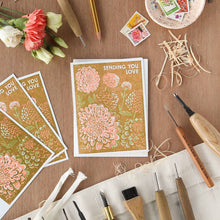 Load image into Gallery viewer, Sending Love (Dahlias) Friendship Card
