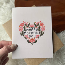 Load image into Gallery viewer, "Happy Mother's Day" Floral Heart Card