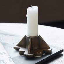 Load image into Gallery viewer, Antique Brass Candle Holder
