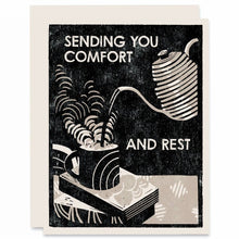 Load image into Gallery viewer, Sending You Comfort and Rest (Hot Tea and A Good Book) Card