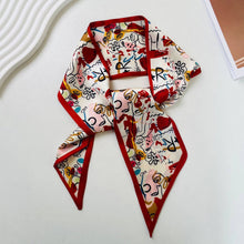 Load image into Gallery viewer, Print Narrow Long Satin Silk-Feel Scarf MK2BLW6W6NSI135
