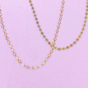 Color Drip Flower Necklace: Pink