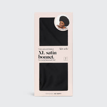 Load image into Gallery viewer, Satin Sleep XL Adjustable Bonnet - Black