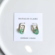 Load image into Gallery viewer, Green Aventurine Hoops