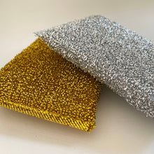 Load image into Gallery viewer, Metallic gold silver rectangle kitchen scouring scrub sponge