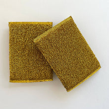 Load image into Gallery viewer, Metallic gold silver rectangle kitchen scouring scrub sponge