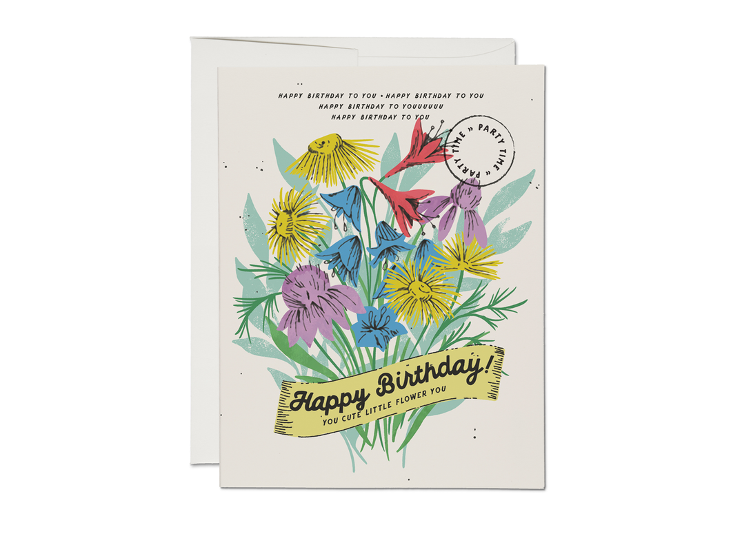 Cute Little Flower birthday greeting card