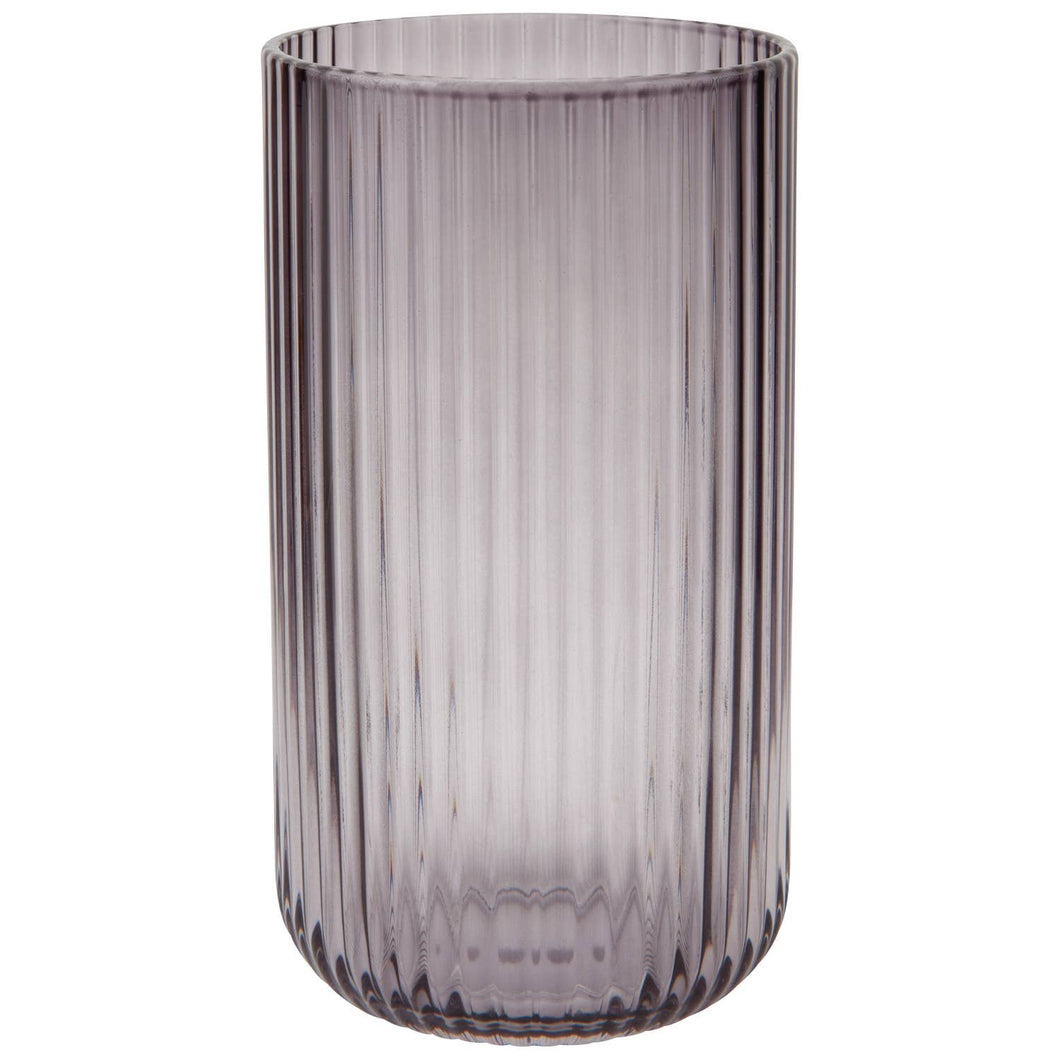 Fluted Glass 17 oz - Smoke