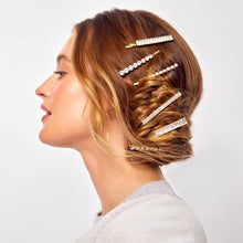 Load image into Gallery viewer, Metal Rhinestone Assorted Bobby Pins 4pc Set - Gold