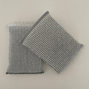 Metallic gold silver rectangle kitchen scouring scrub sponge